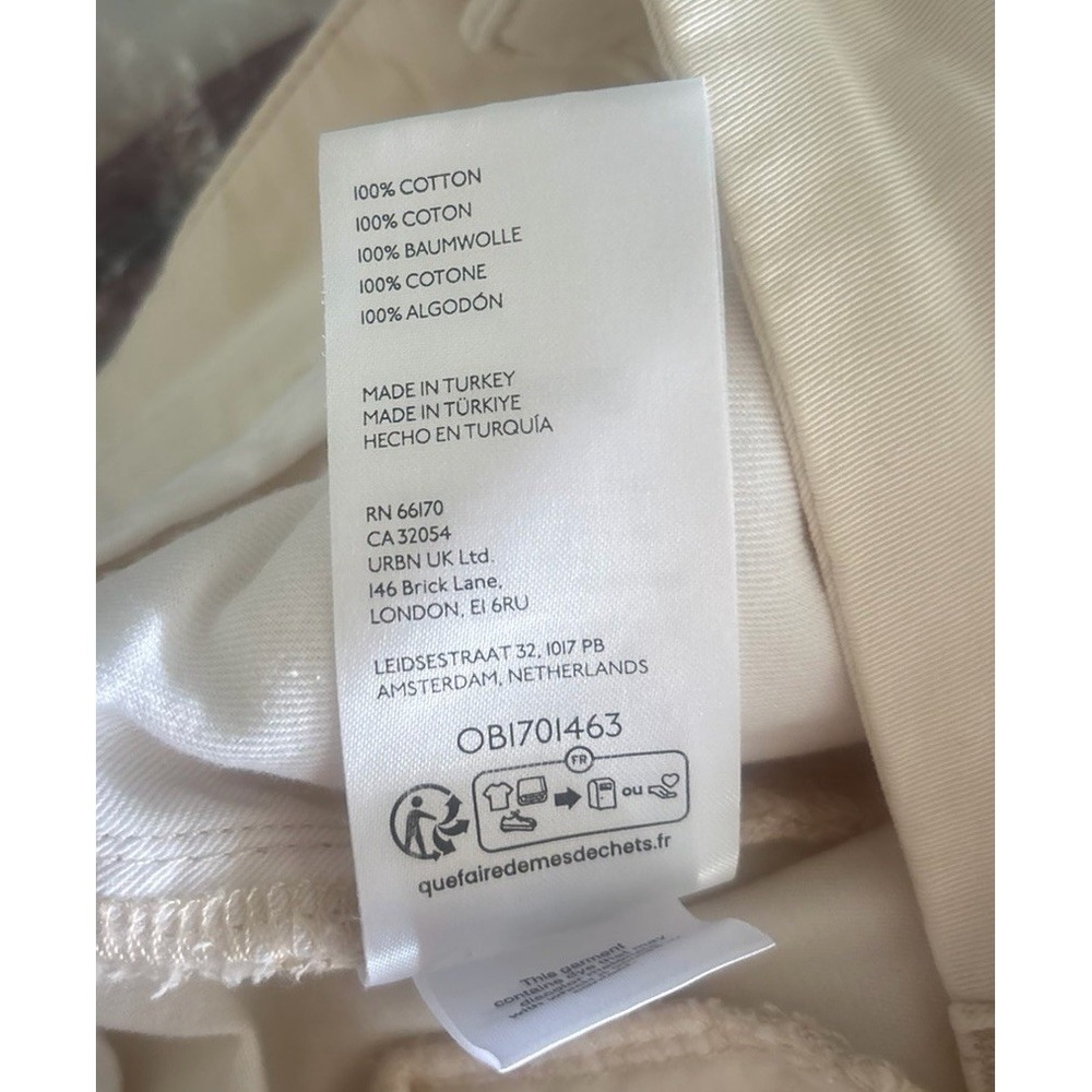 Pilcro cream barrel-leg patchwork pants size 27P petite - Picture 8 of 8